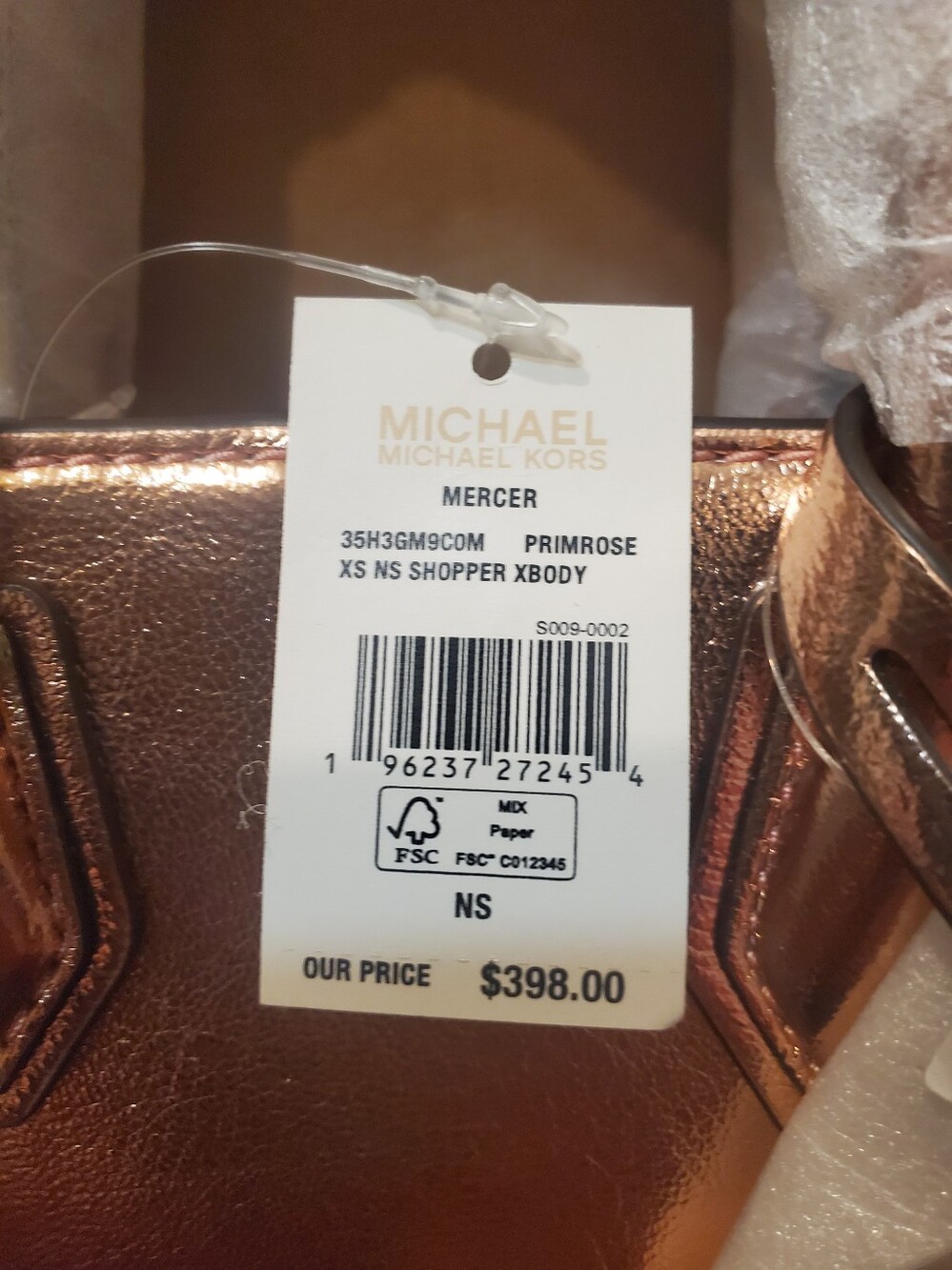 NWT Michael Kors Rose Gold Mercer Mini Tote Bag With Crossbody Strap - Picture 3 of 11